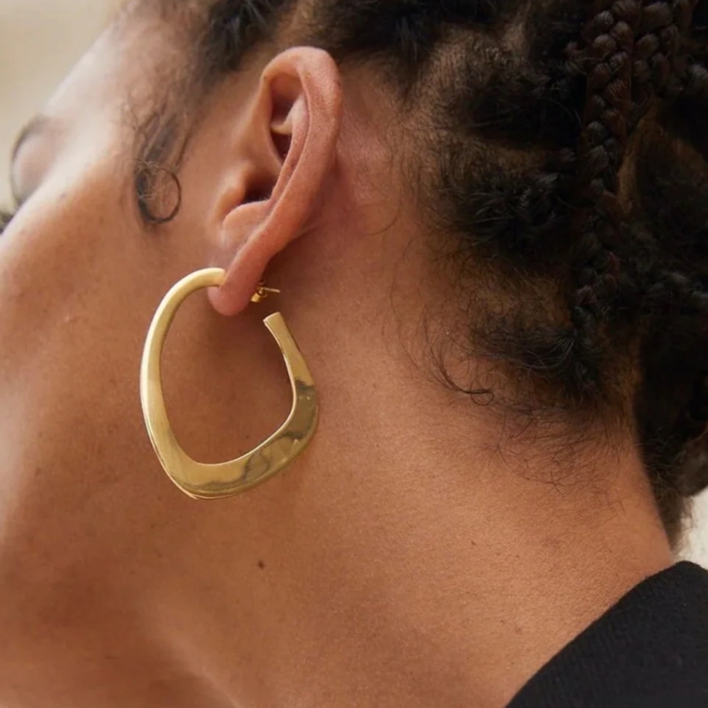 SOKO Sabi Flat Hoop Gold Earrings